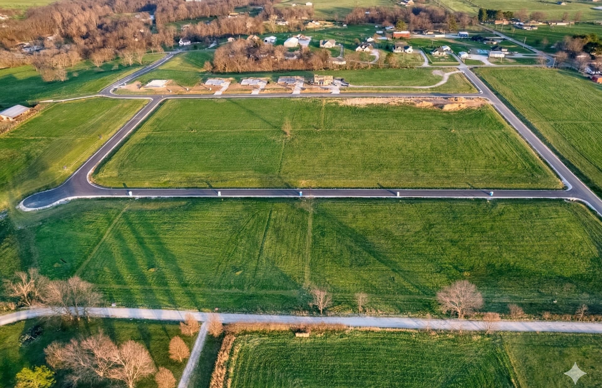 Aerial view of Magnolia Meadows community in Fayetteville, AR